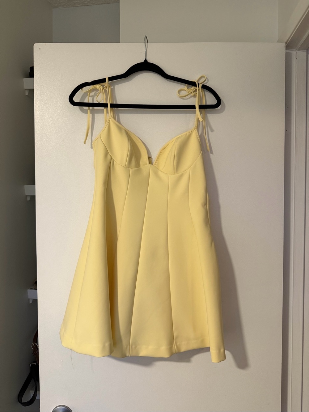 Zara Yellow Mini Dress with Tie Straps